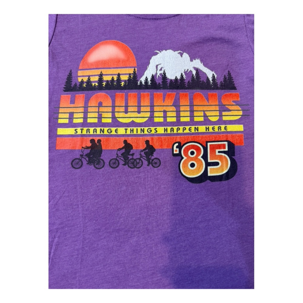 Purple Stranger Things/Hawkins Graphic Tee, Brand New, Size 10/12!